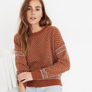 Madewell Woodside Jacquard Pullover Sweater XS
